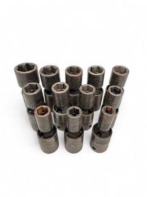 Snap On 10pc 1/2" Drive 6-Point Metric Flank Drive® Shallow Impact Swivel Socket Set (10-21 and 24 mm), 312IPLM
