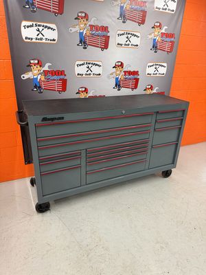 Snap On 73" 15-Drawer Triple-Bank Classic Series Three Extra Wide Drawer Roll Cab with Power and Speed Drawer, KCP1423PYB