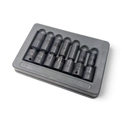 Snap On 7pc 3/8" Drive 6-Point Metric Flank Drive® Deep Impact Swivel Socket Set (10, 12-15, 17 and 18 mm), 207IPLFM