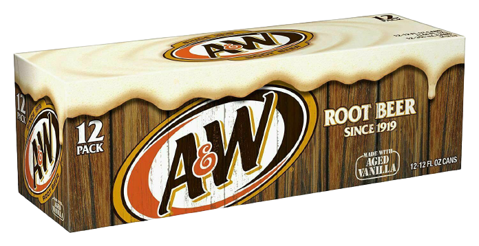 12 PK A&W ROOT BEER SODA CAN 355ml