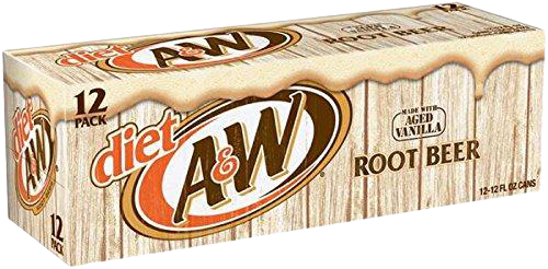 12 PK A&W DIET ROOT BEER SODA CAN 355ml