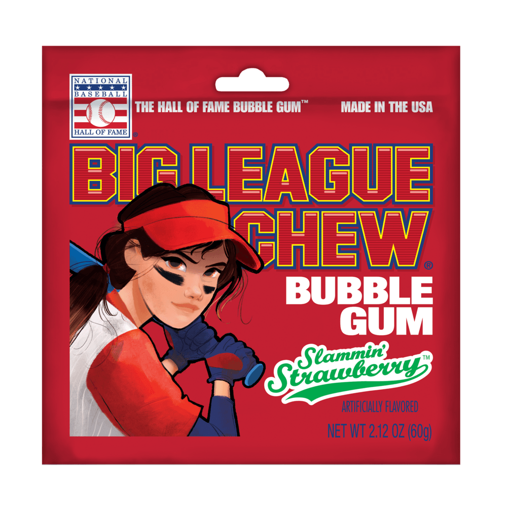 BIG LEAGUE CHEW SLAMMIN STRAWBERRY 60gm