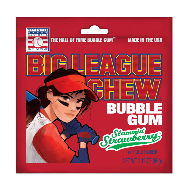 BIG LEAGUE CHEW SLAMMIN STRAWBERRY 60gm
