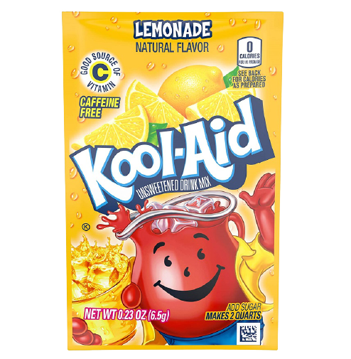 KOOL AID LEMONADE MIX UNSWEETENED 4.5 gm