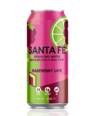 SANTA FÉ RASSBERRY & LIME SPARKLING WATER CAN 473ml