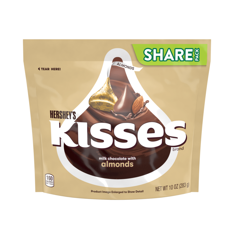 HERSHEY’S MILK CHOCOLATE & ALMONDS KISSES BAG 360gm