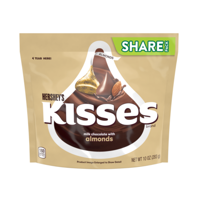 HERSHEY’S MILK CHOCOLATE & ALMONDS KISSES BAG 360gm