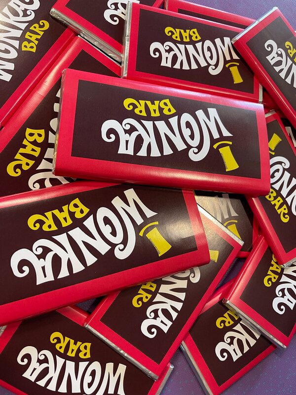 LARGE WONKA CHOCOLATE 100g, FINE CHOCOLATE.