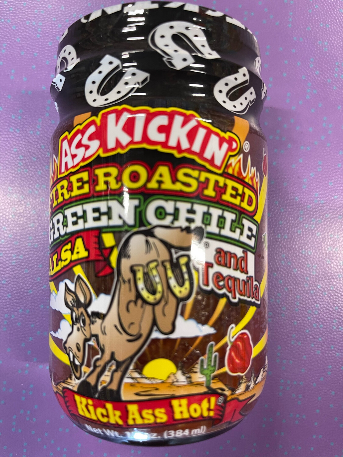 Ass Kickin Fire Roasted Green Chile Salsa 384ml