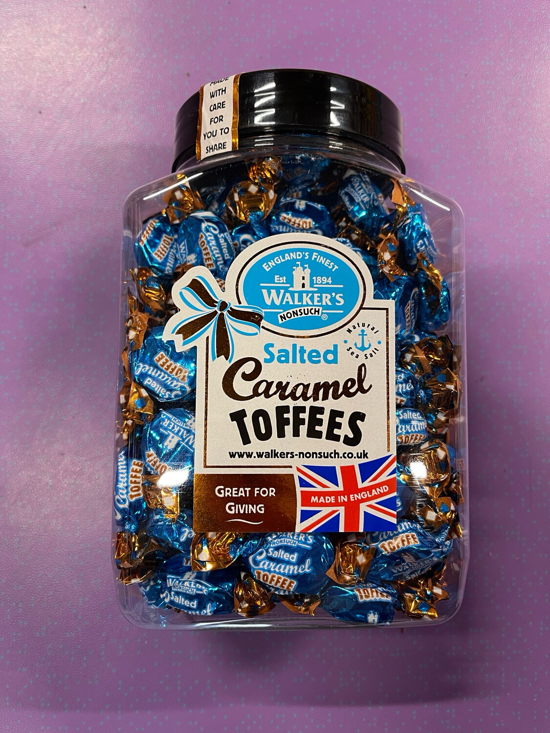 UK Large Salted Caramel Toffee Jar Approximately 1.4KG