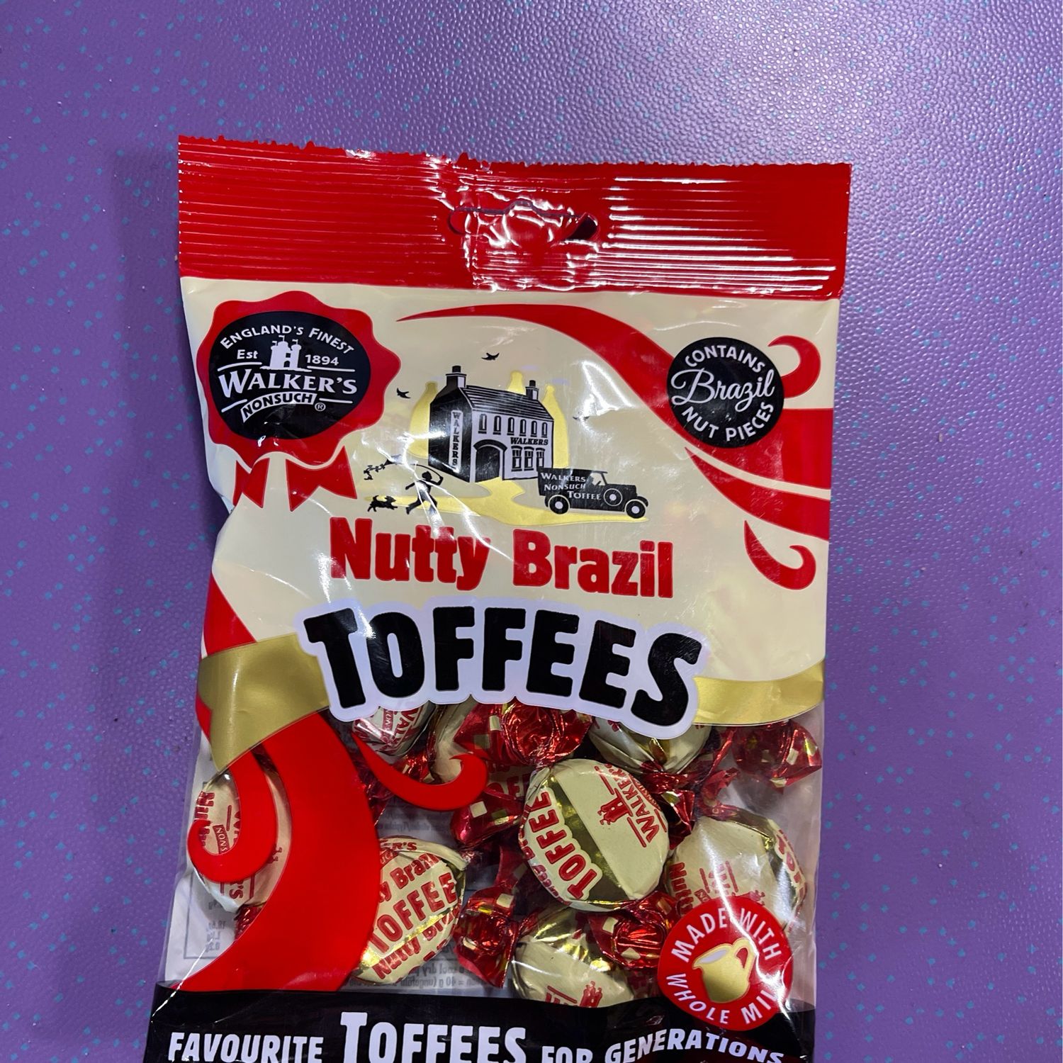 Walkers Nutty Brazil Toffees 150 G