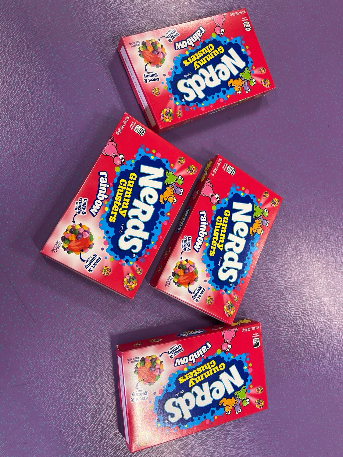 NERDS GUMMY CLUSTERS 85G 4 BOXES.