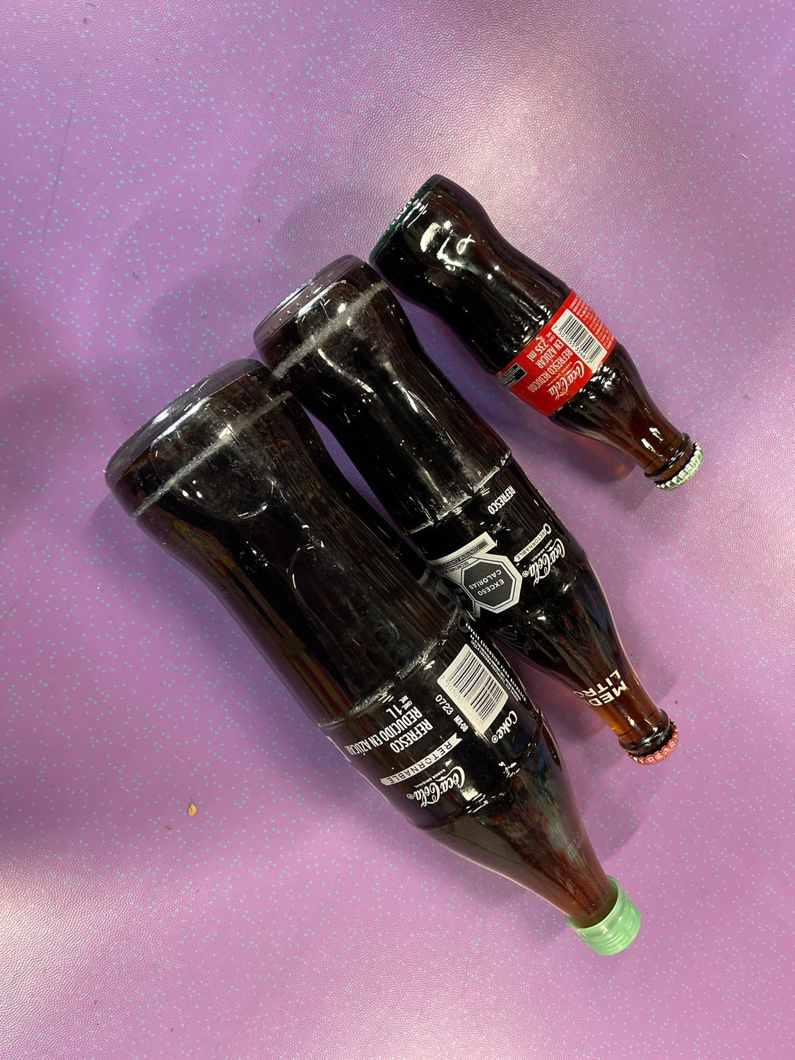 3 Mexican Glass Coca Cola Set