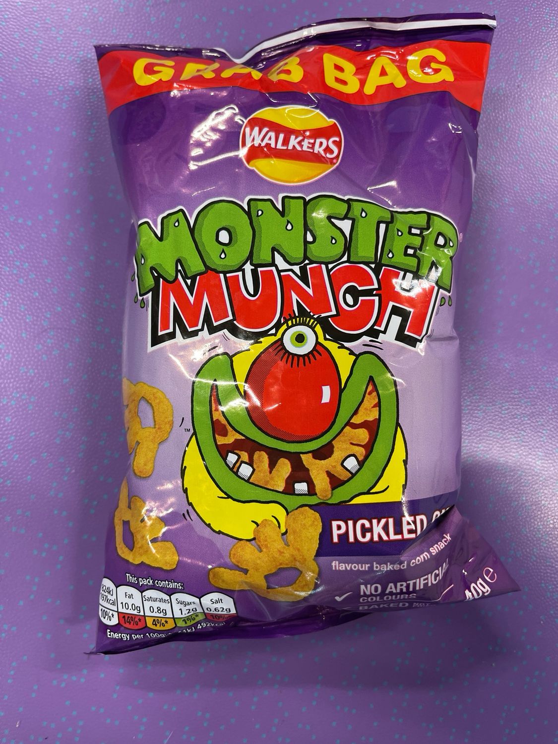 MONSTER MUNCH WALKERS PICKLD ONIONS 40G
