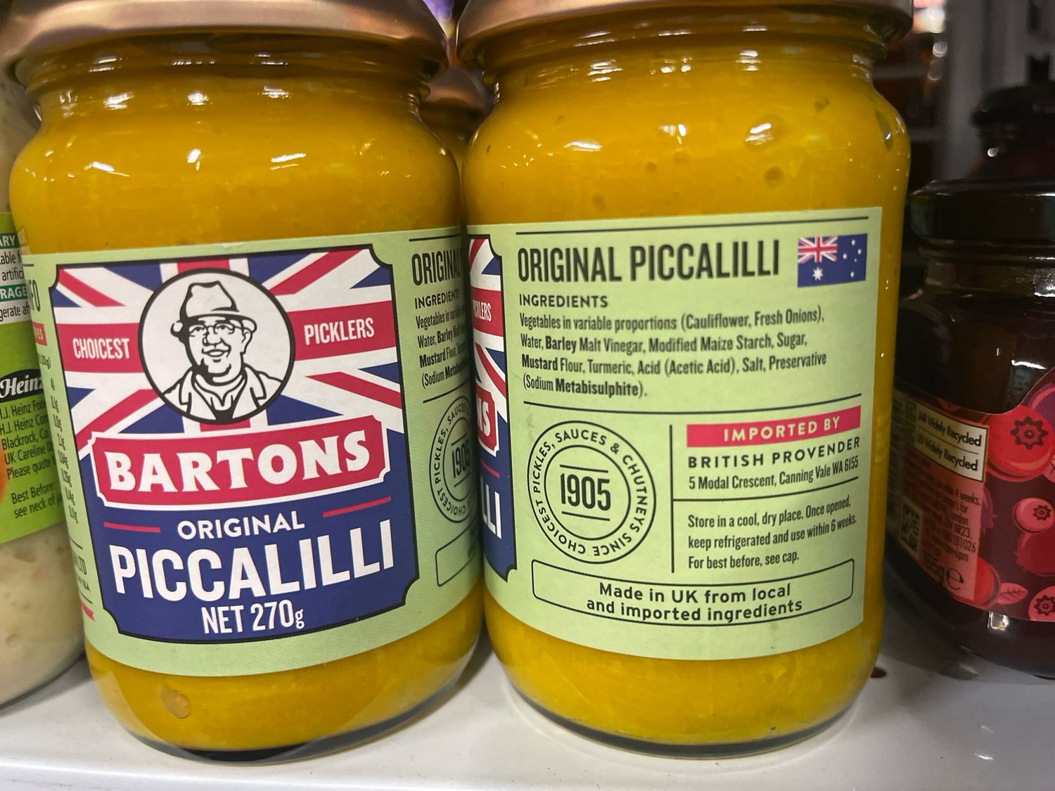 BARTONS PICCALILLI ORIGINAL 270g UK