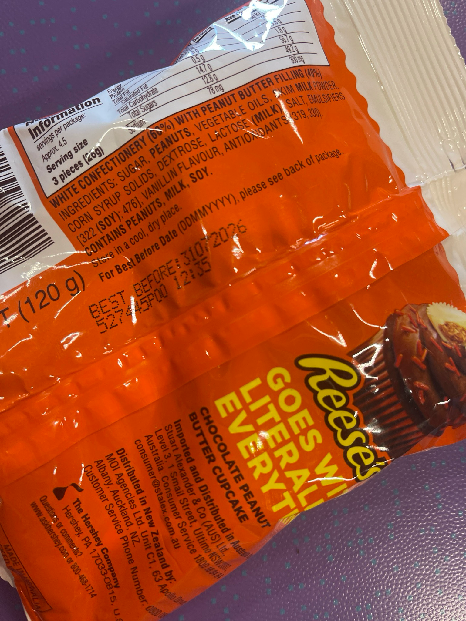 REESE’S WHITE MINIATURE CUPS SARE BAG US 120g