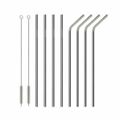 Stainless Steel Straws (8 + 2 cleaning brushes)