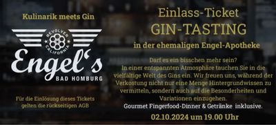 ✪ Gin-Tasting - 02.10.2024 im Engel´s Bad Homburg