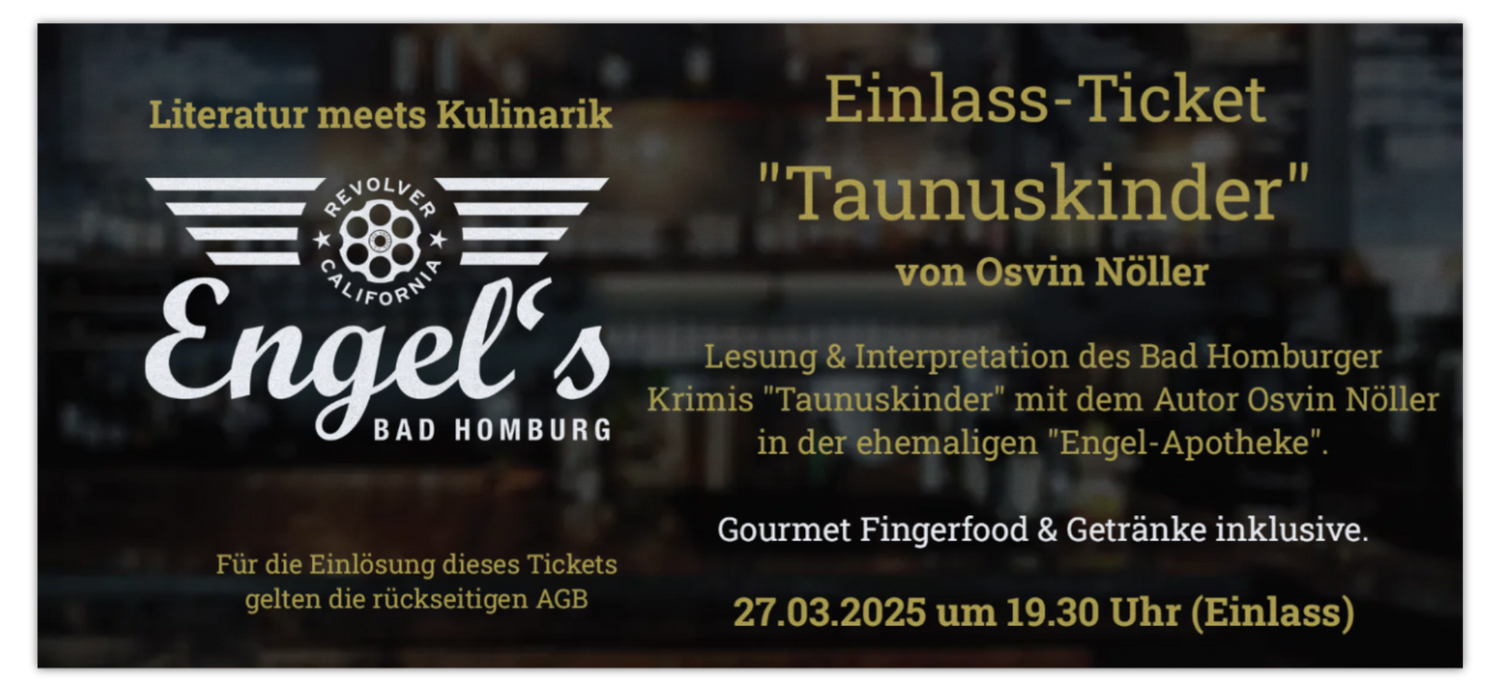 ✪ Buchlesung "Taunuskinder" - 27.03.2025 im Engel´s Bad Homburg