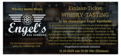 ✪ Whisky-Tasting  - 11.10.2025 im Engel´s Bad Homburg