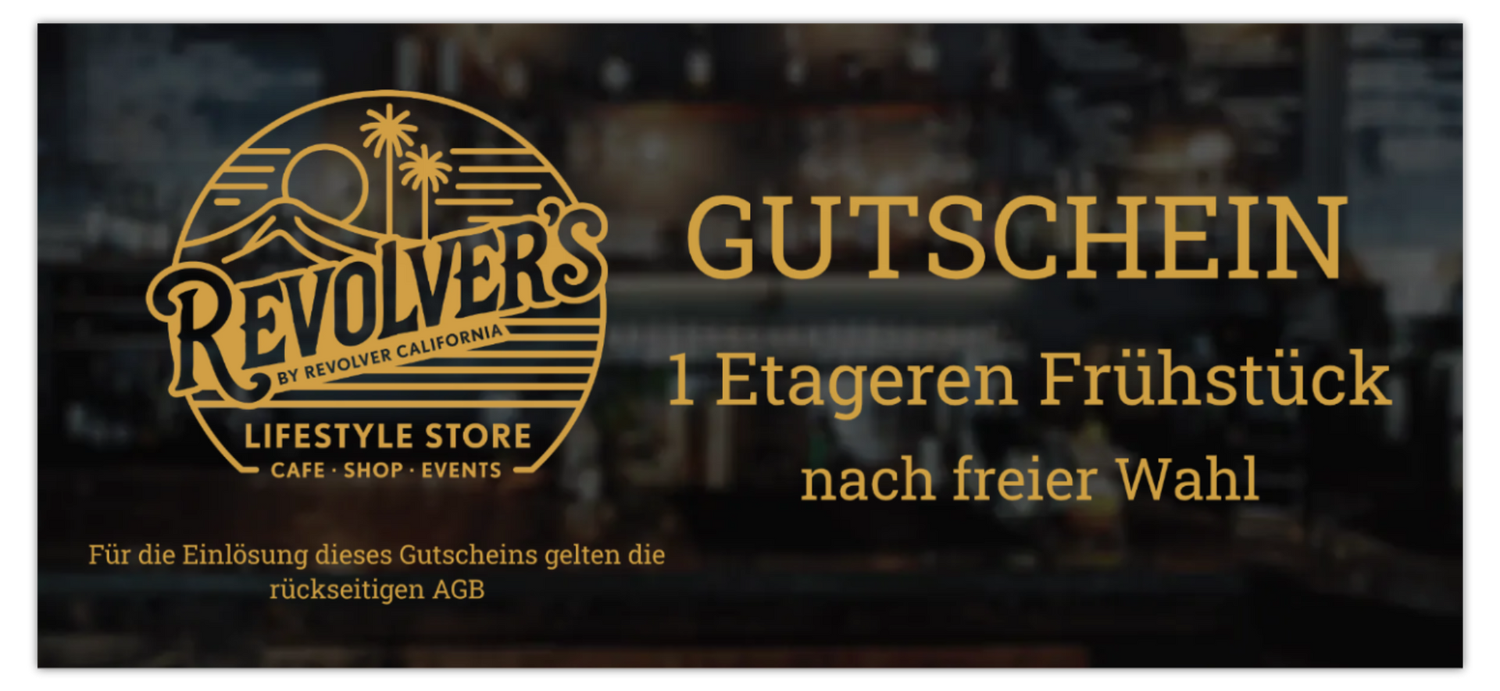 ✪ Gutschein Revolver´s Etageren-Frühstück