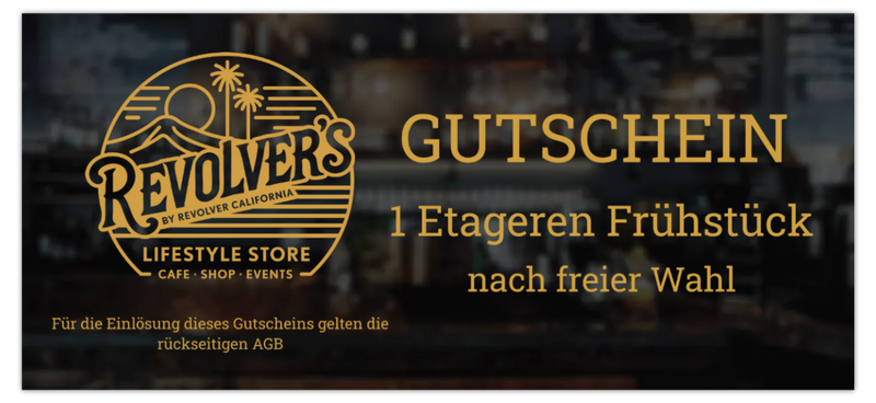 ✪ Gutschein Revolver´s Etageren-Frühstück ✪ Gutschein Revolver´s Etageren-Frühstück