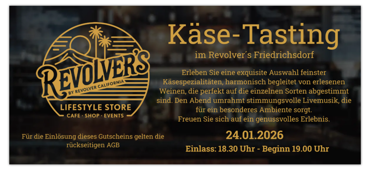 ✪ Käse-Tasting - 24.01.2026 im Revolver´s Friedrichsdorf