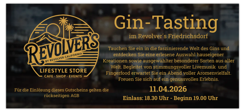 ✪ Gin-Tasting - 11.04.2026 im Revolver´s Friedrichsdorf ✪ Gin-Tasting - 11.04.2026 im Revolver´s Friedrichsdorf