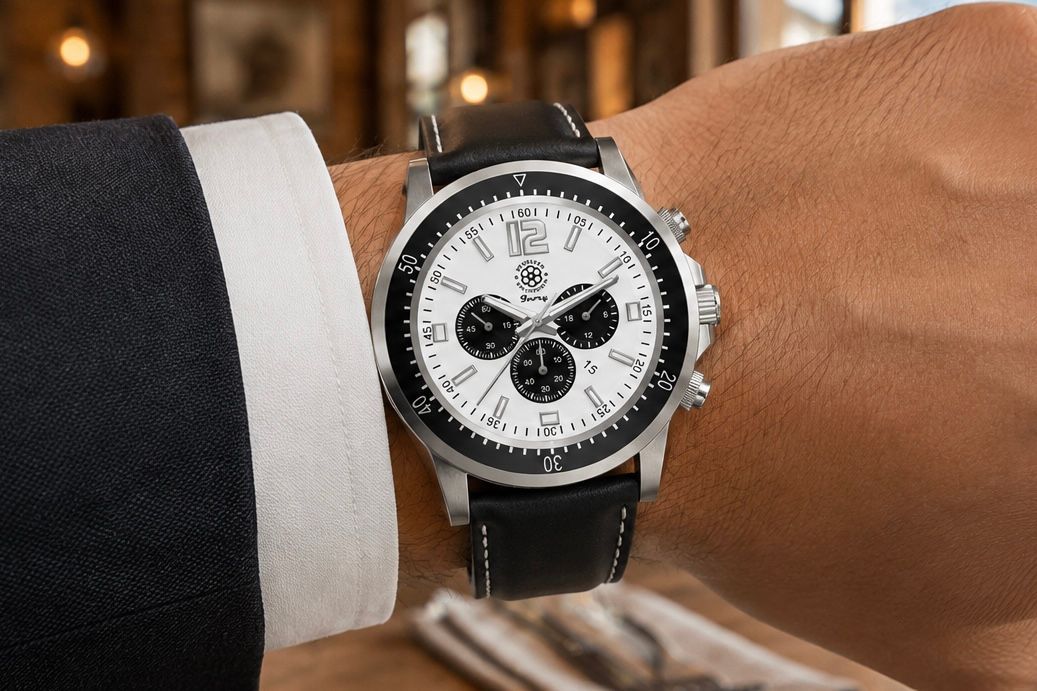 ✪ RC Men´s Lifestyle-Watch Chronograph - Ivory White