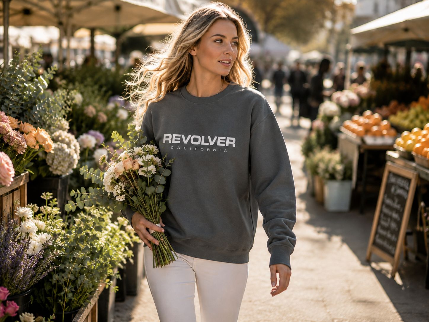 ✪ LA Signature Crewneck Women - Stone Grey