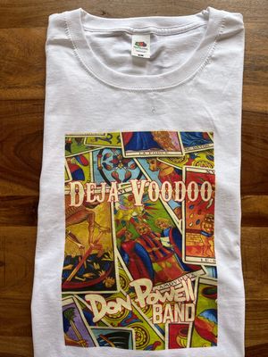 White &#39;Tarot Card&#39; Deja Voodoo T Shirt Full Colour Print and CD