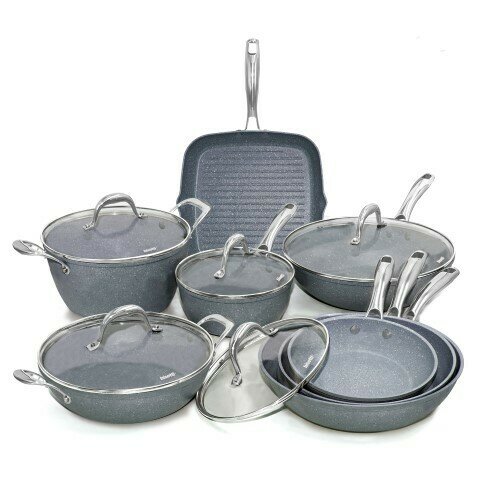 13 pieces cookware set 'Pierre Gourmet' with chromed steel handles