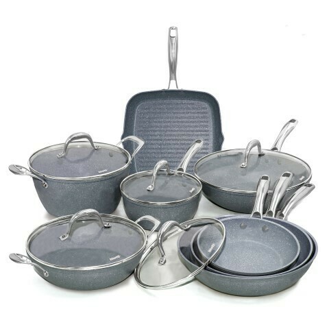 13 pieces cookware set &#39;Pierre Gourmet&#39; with chromed steel handles