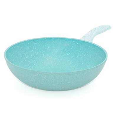 Wok Ø 28 cm 'Miss Gourmet' with turquoise handle
