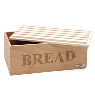 Breadbox with white beech wood lid/cutting board
