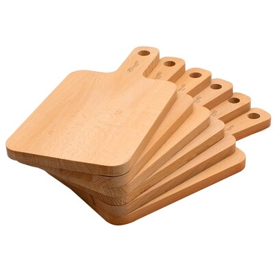 6 Beech-wood rectangular cutting boards