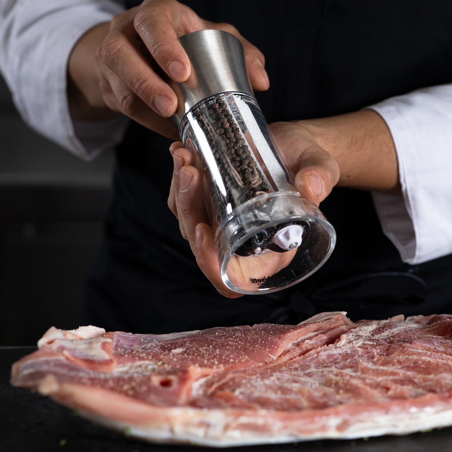 Bisetti 10.8インチ アンティーク モミ 木製ペッパーミル 調節可能なグラインダー付き（並行輸入品） : Bisetti 10.8 Inch Antique Fir Wood Pepper Mill With