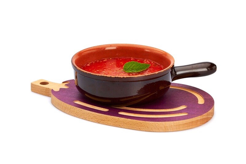 Beech wood cutting board/trivet &#39;Eggplant&#39;