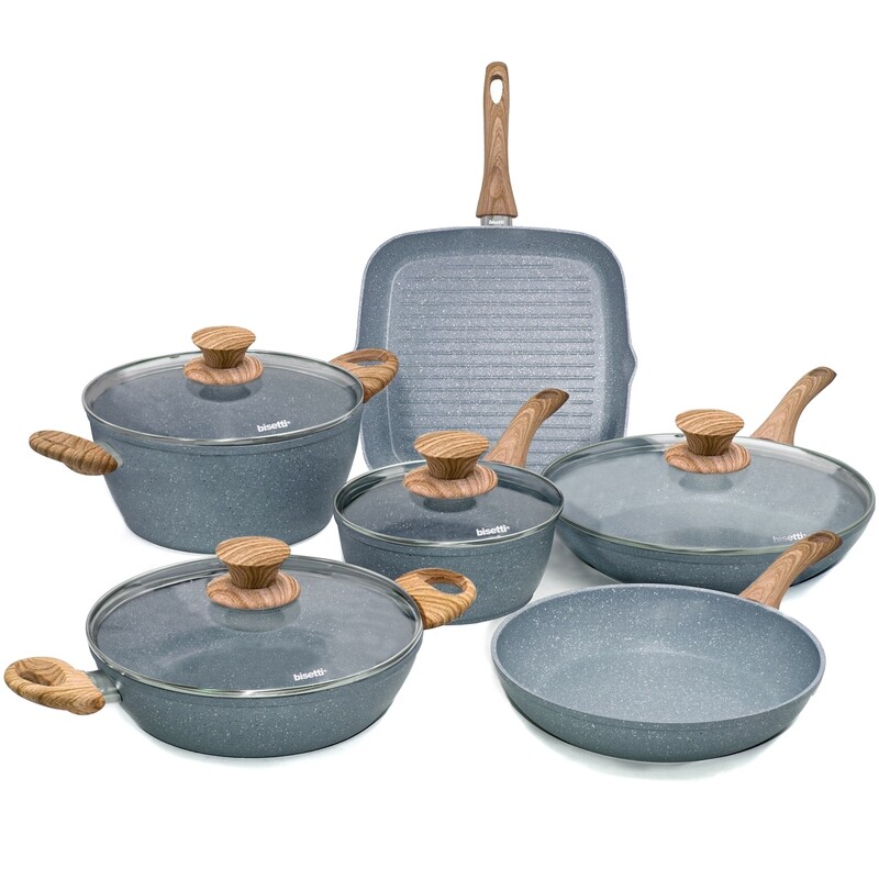 10 pieces cookware set &#39;Pierre Gourmet&#39; wood colour handles