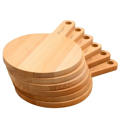 6 beech-wood round cutting boards