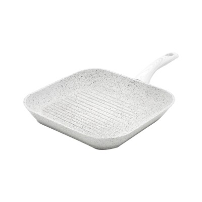 Contact Grill 28 x 28 cm white wood handle 'Stonewhite'