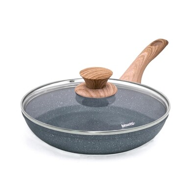 Pan Ø 24 cm 'Pierre Gourmet' with wood colour handle and lid