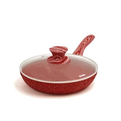 Frying Pan Ø 20 cm 'Red Passion' with wood colour handles and lid