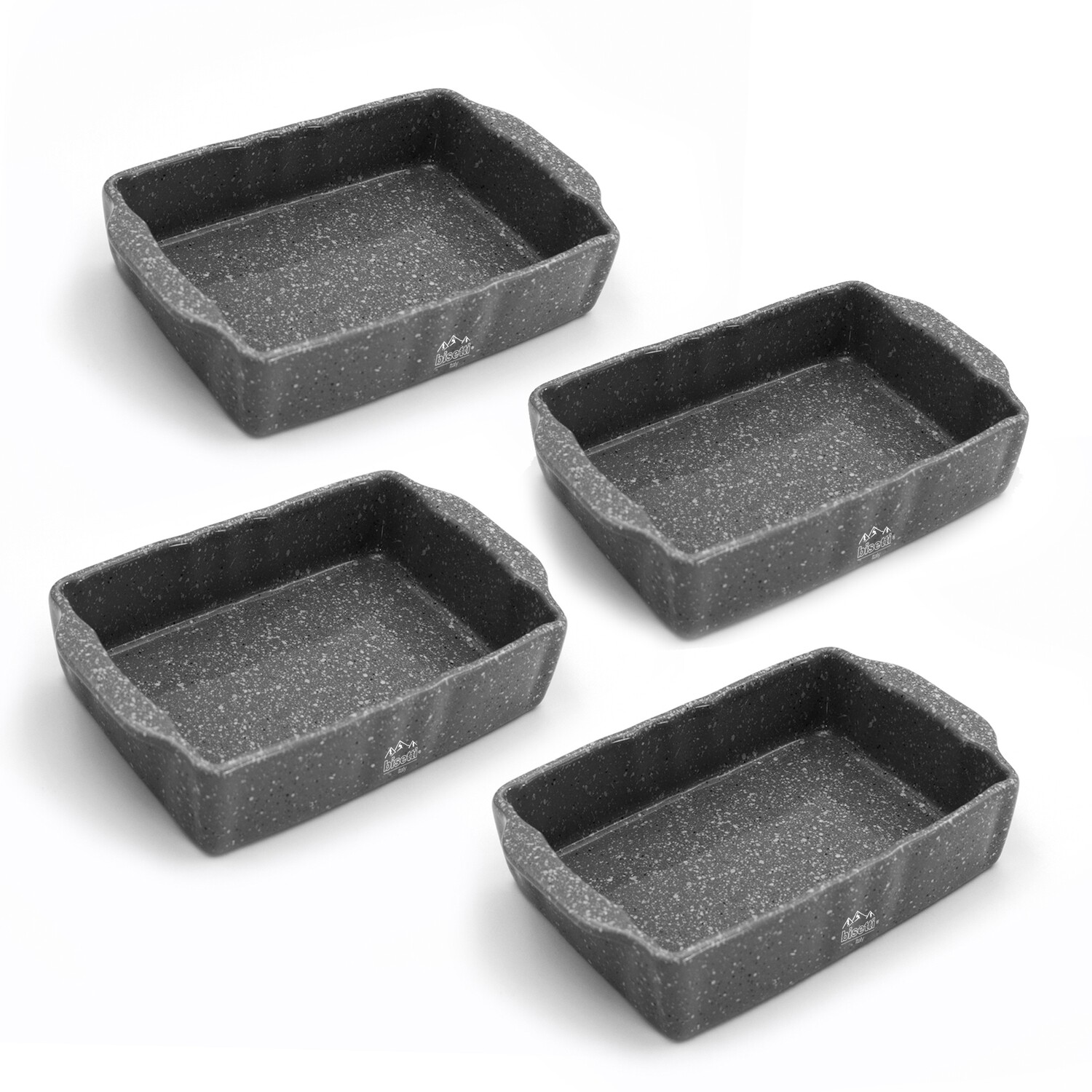 Set of 4 rectangular baking trays high-strength stoneware "Pierre Gourmet"