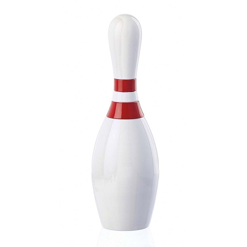 Macina spezie "Birillo" in faggio laccato bianco con righe Rosse