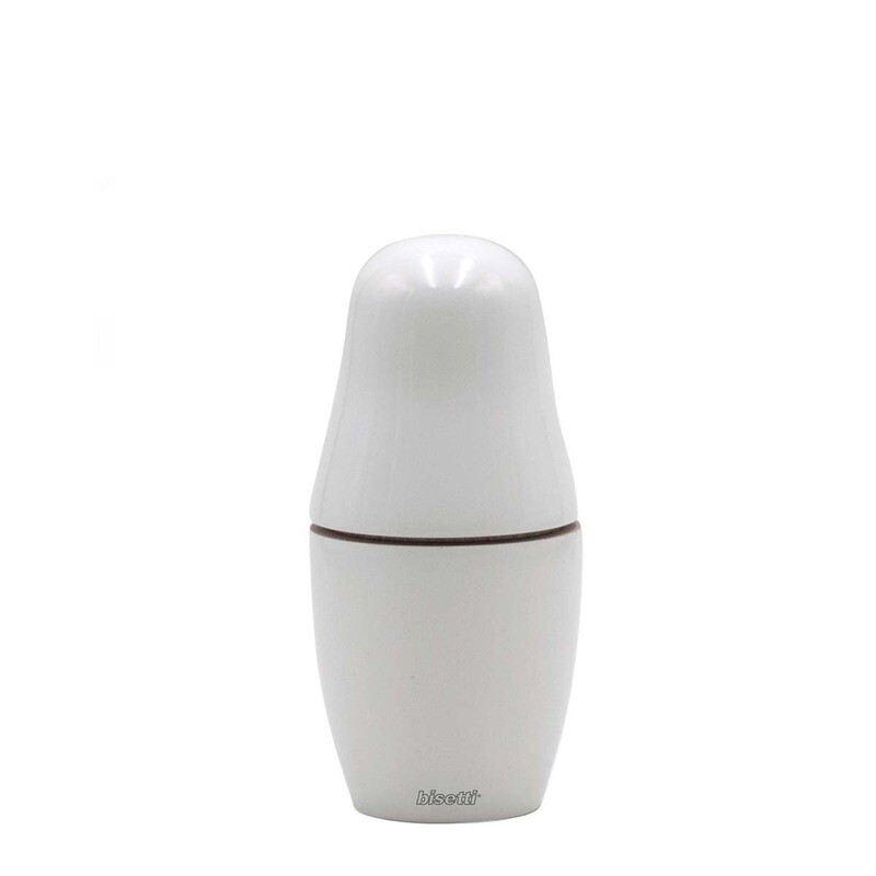 Macina spezie "Matryosjka" in faggio laccato bianco - piccola