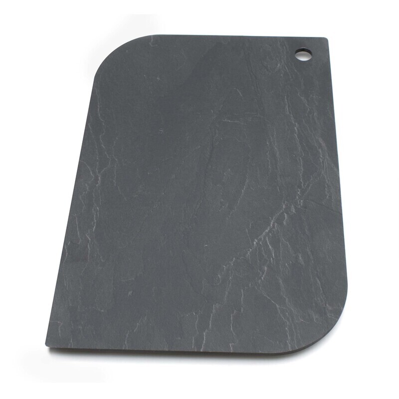 &quot;Arya&quot; HPL leaf-shaped cutting board with hole - slate finishing