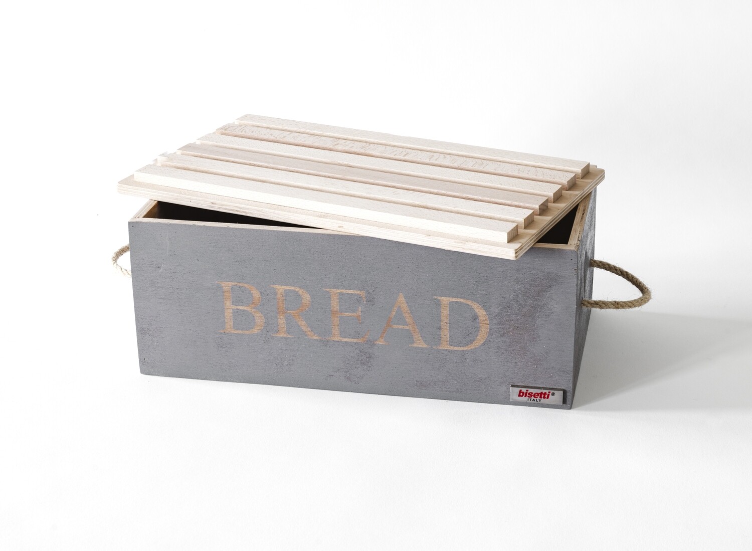 Breadbox with beech wood lid/cutting board "PIERRE GOURMET"