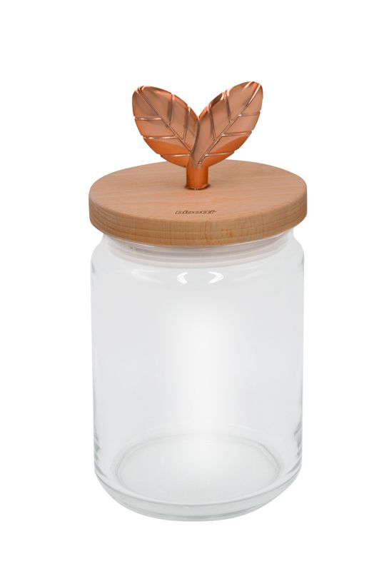 &quot;PRINTEMPS D&#39;OR&quot; GLASS JAR 1000cc WITH NATURAL BEECH LID