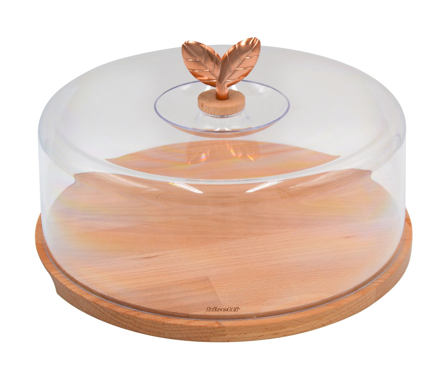 &quot;PRINTEMPS D&#39;OR&quot; CHEESE HOLDER/CAKE STAND IN NATURAL BEECH 31x31x22 cm